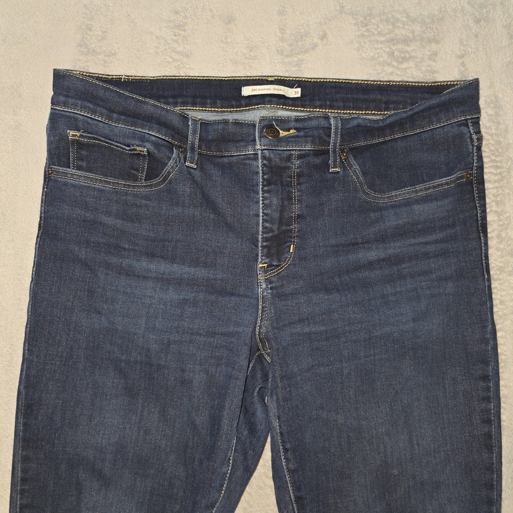 Levi's 311 Shaping Skinny Jeans Womens Dark Wash Blue Denim‎ Stretch Size 31 - Picture 16 of 16